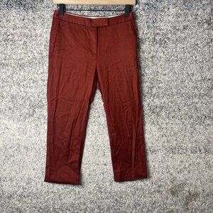 T Alexander Wang Pants Womens XS‎ Red Trousers Cropped Slim Fit Dress Frayed Hem